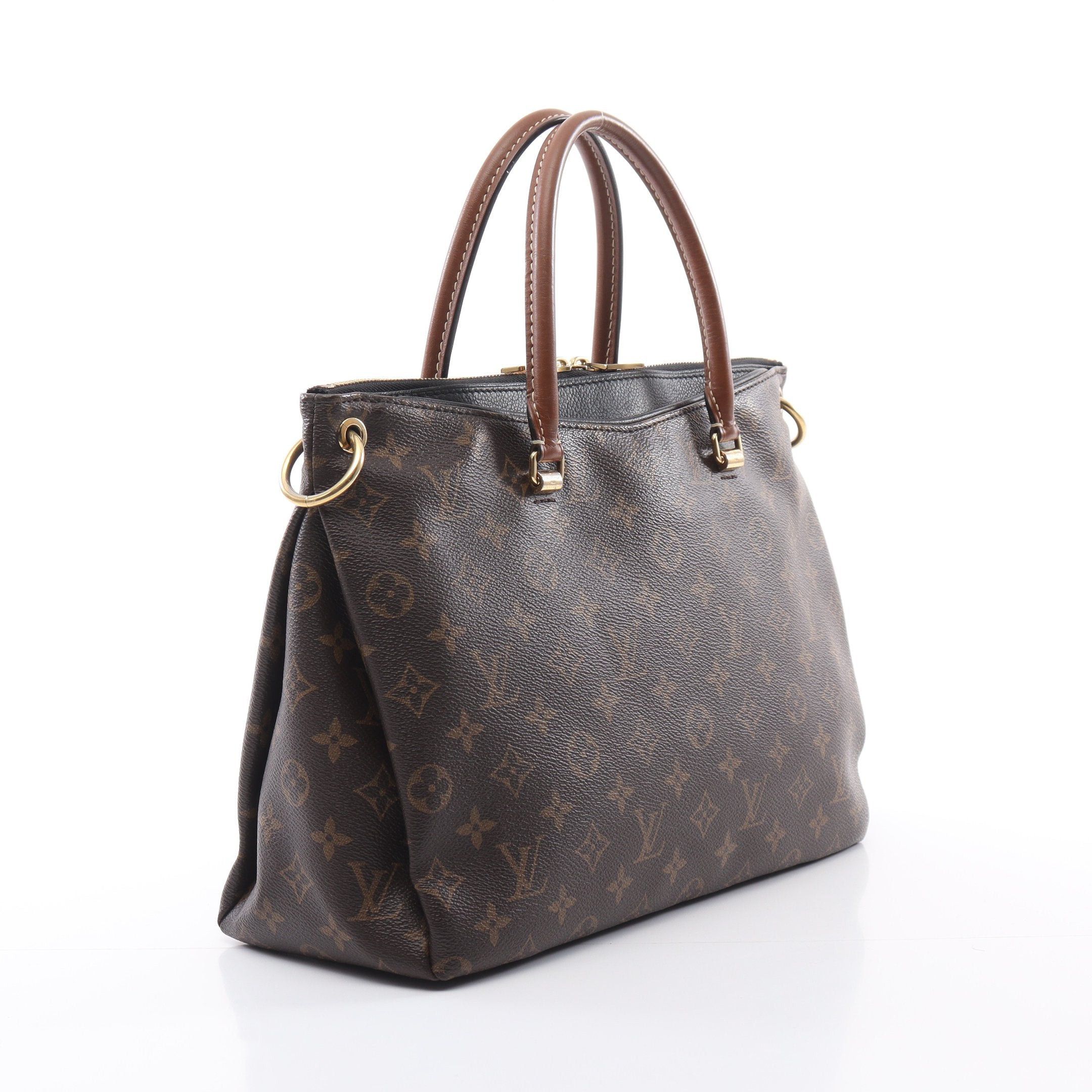 Louis Vuitton Louis Vuitton Pallas Monogram Noir Handbag Leather Brown Black Size ONE SIZE - 2 Thumbnail