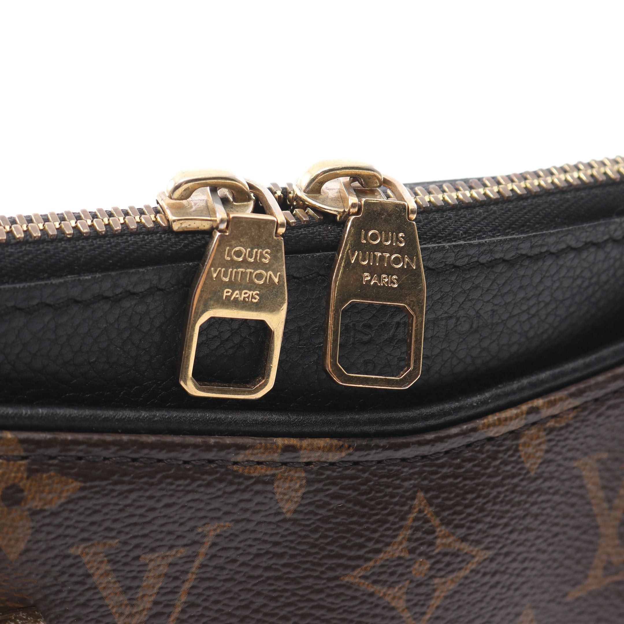 Louis Vuitton Louis Vuitton Pallas Monogram Noir Handbag Leather Brown Black Size ONE SIZE - 10 Thumbnail