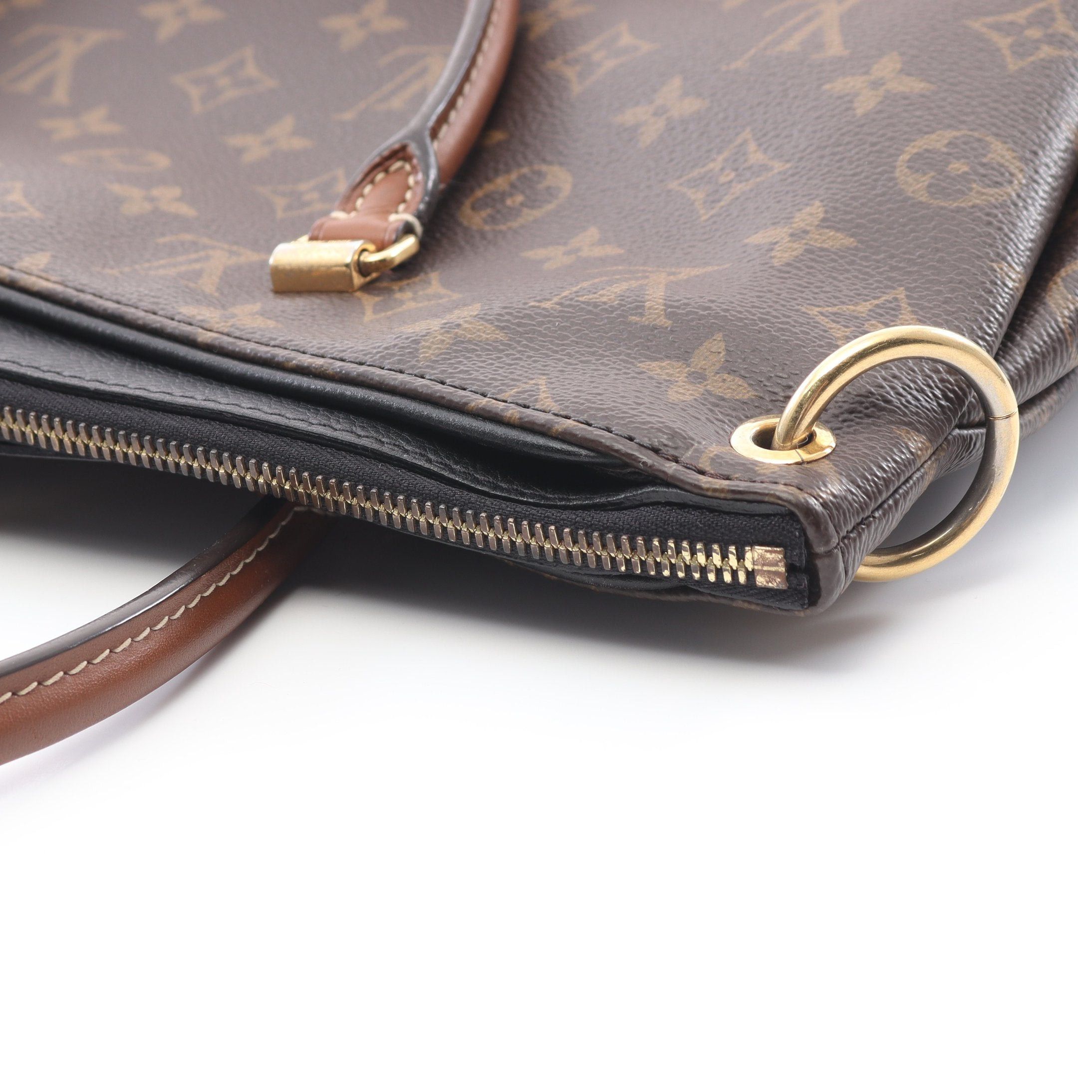 Louis Vuitton Louis Vuitton Pallas Monogram Noir Handbag Leather Brown Black Size ONE SIZE - 9 Thumbnail