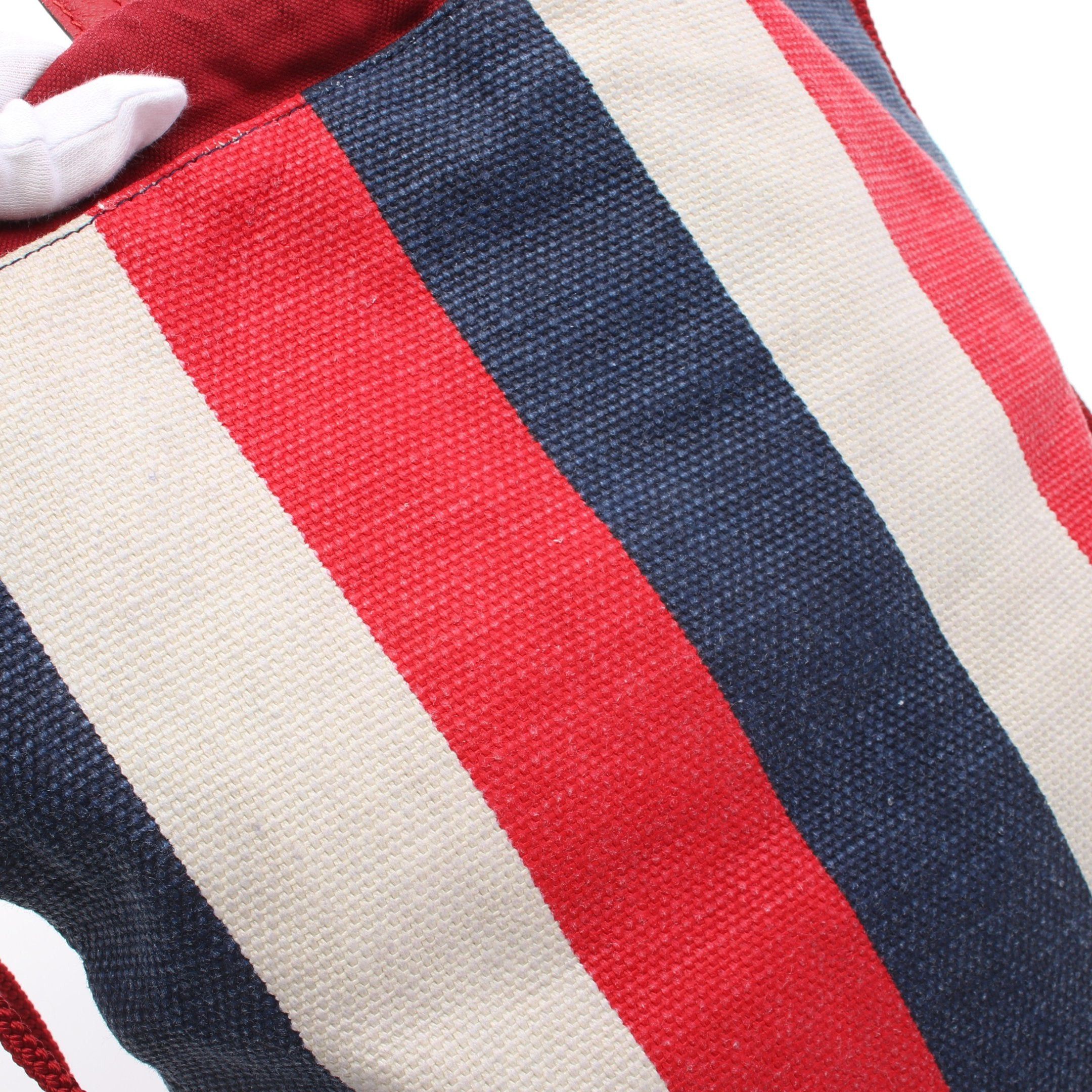 Gucci Gucci Drawstring Backpack Knapsack Rucksack Tricolor Canvas Leather Red Navy White Size ONE SIZE - 8 Thumbnail
