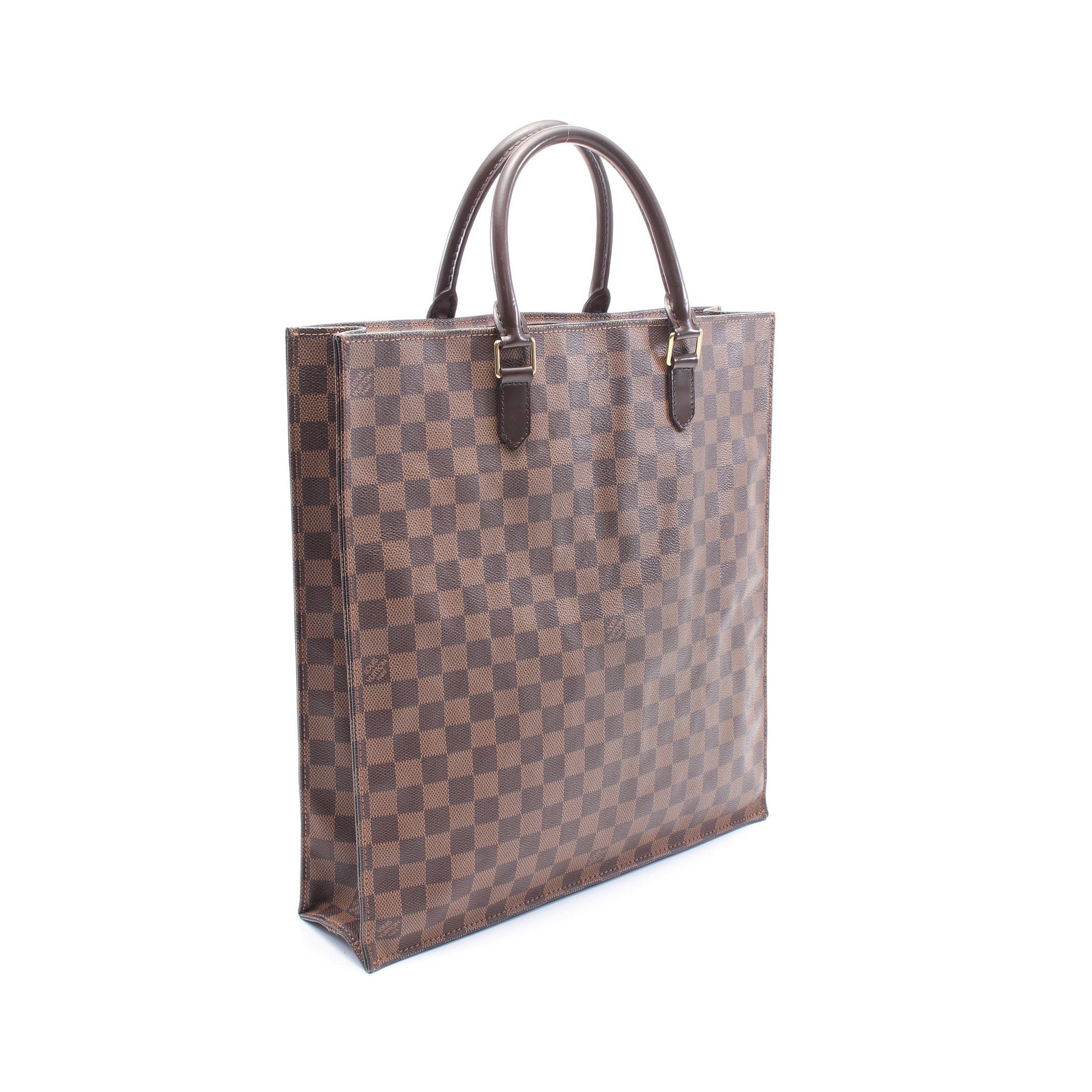 Louis Vuitton Louis Vuitton Sac Plat Damier Ebene Handbag Tote Bag Leather Brown Size ONE SIZE - 2 Thumbnail