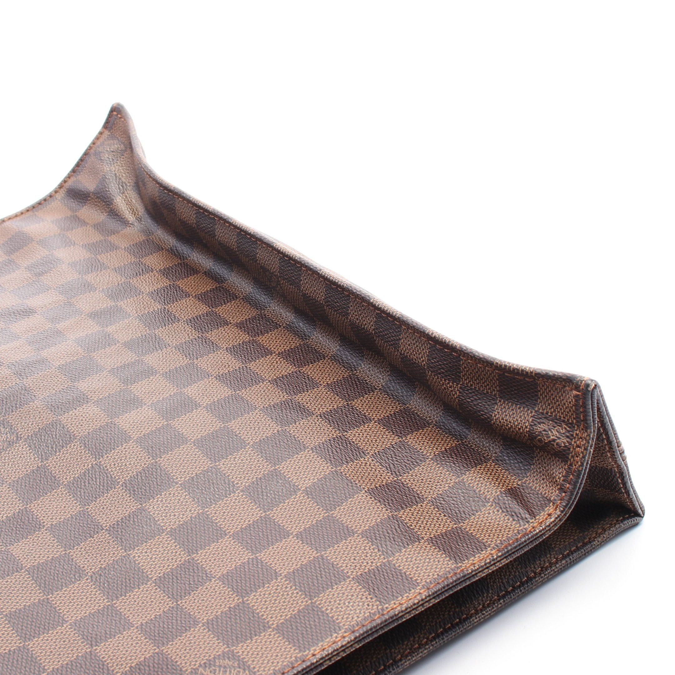 Louis Vuitton Louis Vuitton Sac Plat Damier Ebene Handbag Tote Bag Leather Brown Size ONE SIZE - 7 Thumbnail