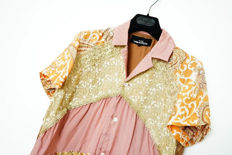 Comme des Garcons Silk Patchwork Embroidered Short Sleeve Shirt Size US M / EU 48-50 / 2 - 3 Thumbnail