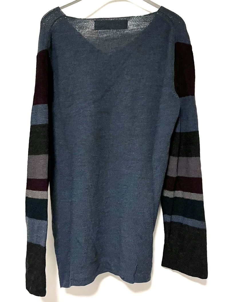Comme des Garcons Rare Peacock Blue V-Neck Wool Knitwear Size US M / EU 48-50 / 2 - 5 Thumbnail