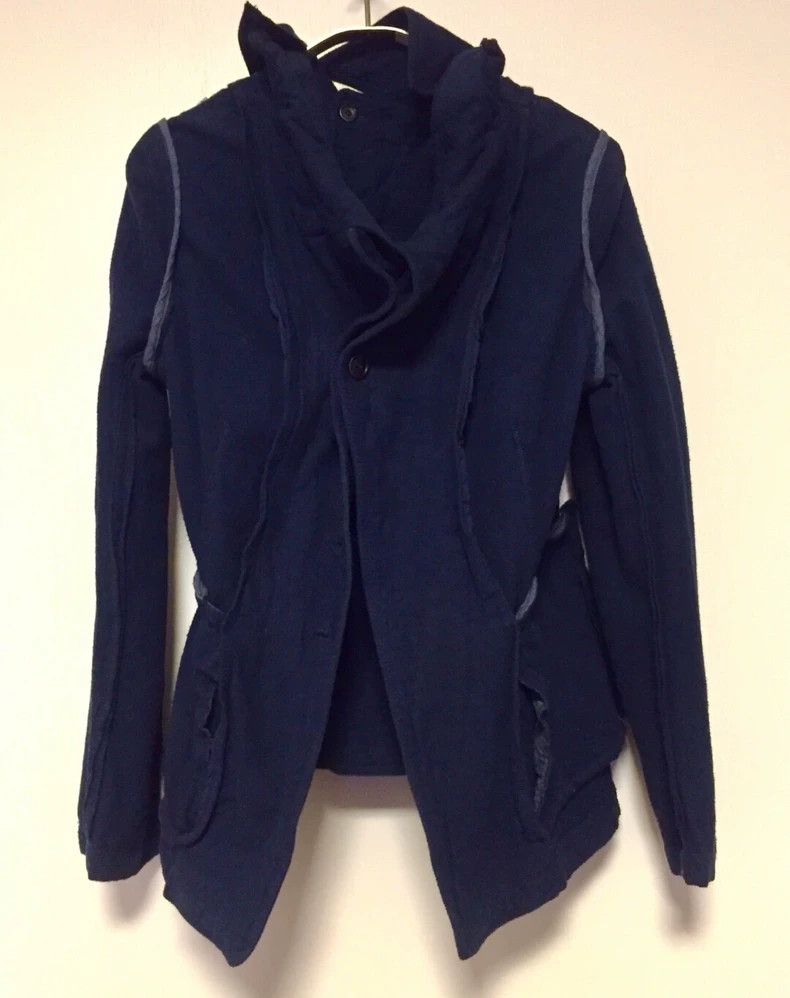 Comme des Garcons Navy Blue Cotton Jacket by Comme des Garcons Size US S / EU 44-46 / 1 - 2 Thumbnail