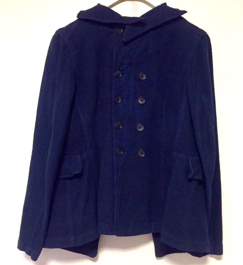 Comme des Garcons Navy Blue Cotton Jacket by Comme des Garcons Size US S / EU 44-46 / 1 - 5 Thumbnail