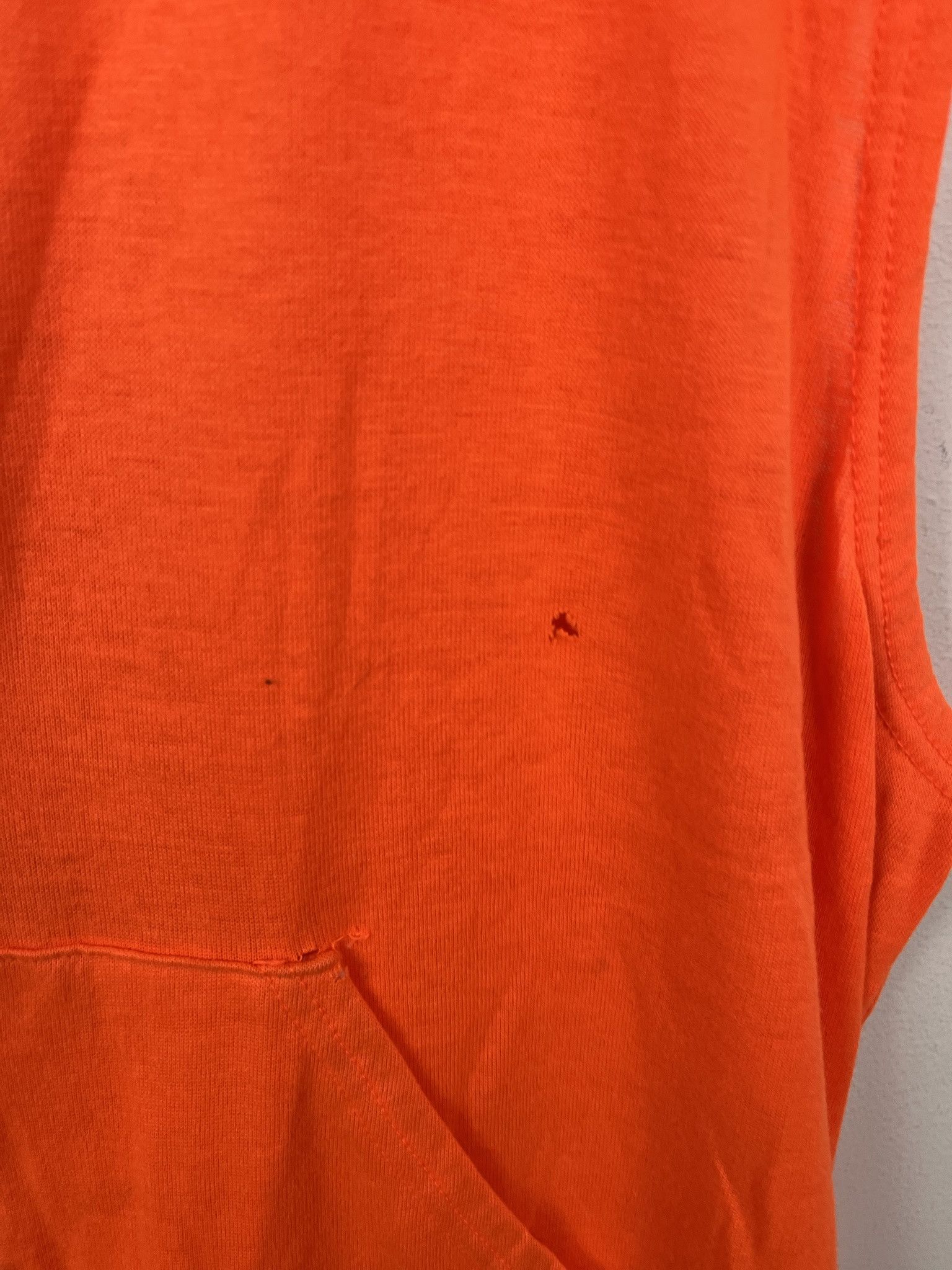 Vintage Vintage 1990s Sweatshirt Orange Visability Zip Sweatshirt Vest Size Size US XL / EU 56 / 4 - 3 Thumbnail