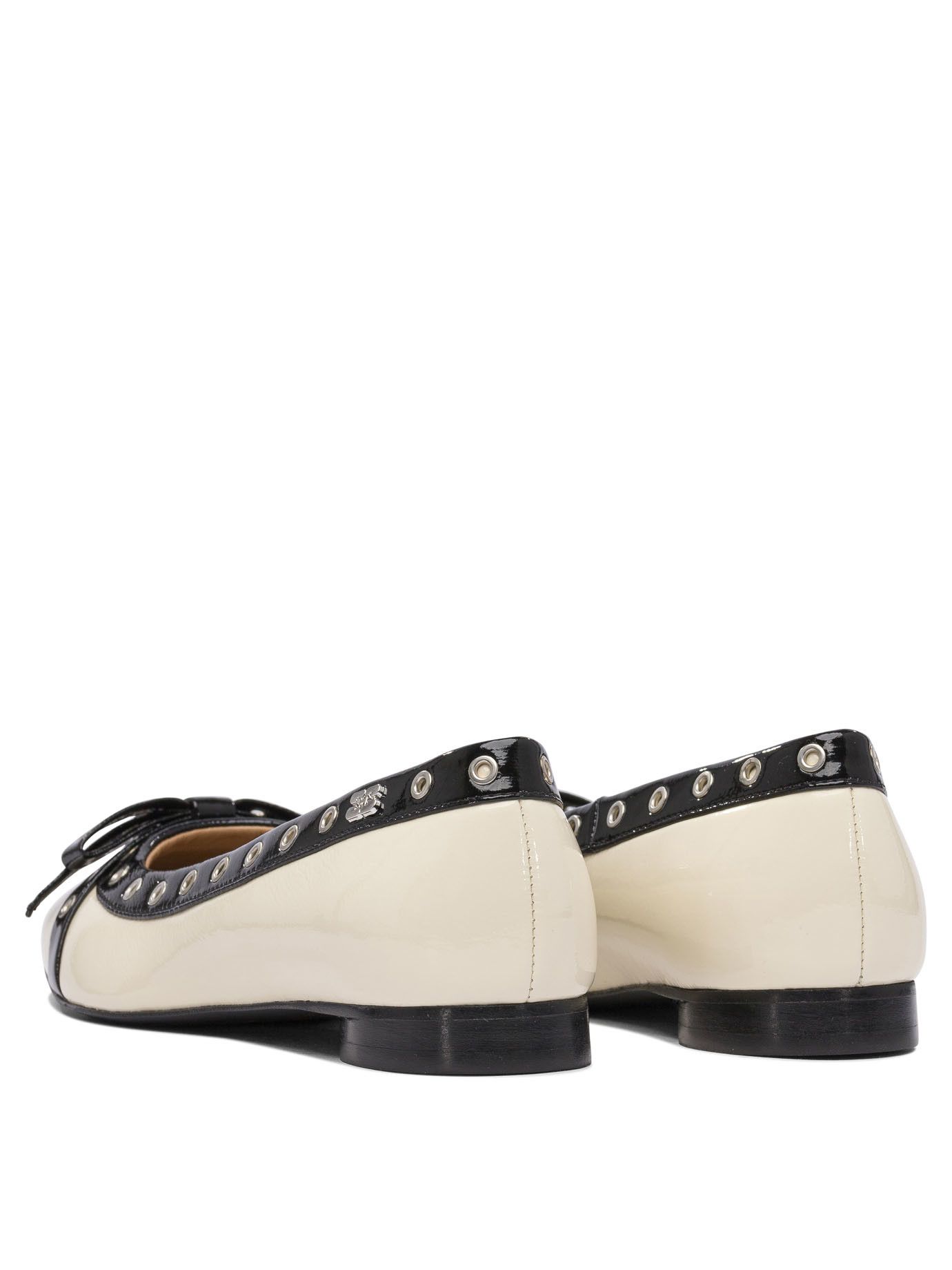 Ganni Eyelet Bow Ballet Flats Size US 8 / IT 38 - 4 Thumbnail