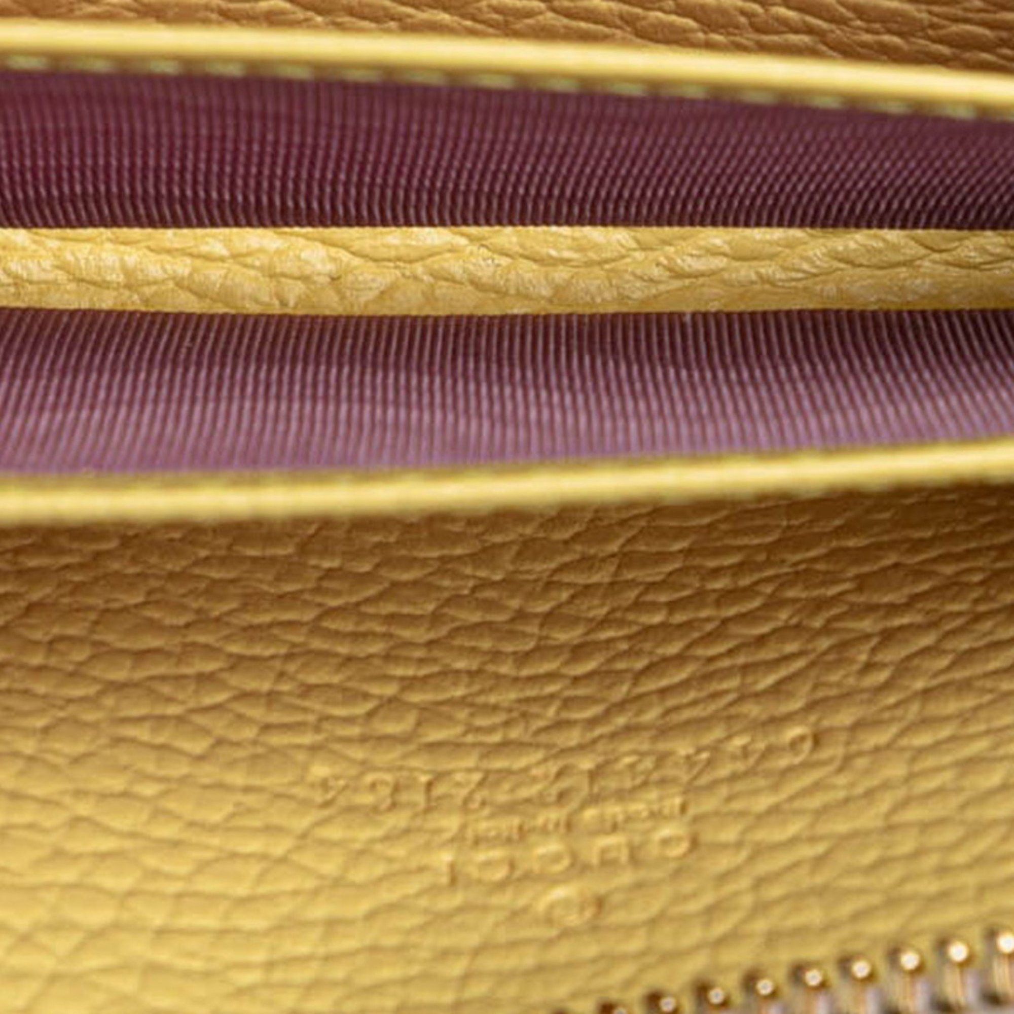 Gucci Gucci Double G Round Coin Case 644412 Beige Gold Leather Women's GUCCI Size ONE SIZE - 4 Thumbnail
