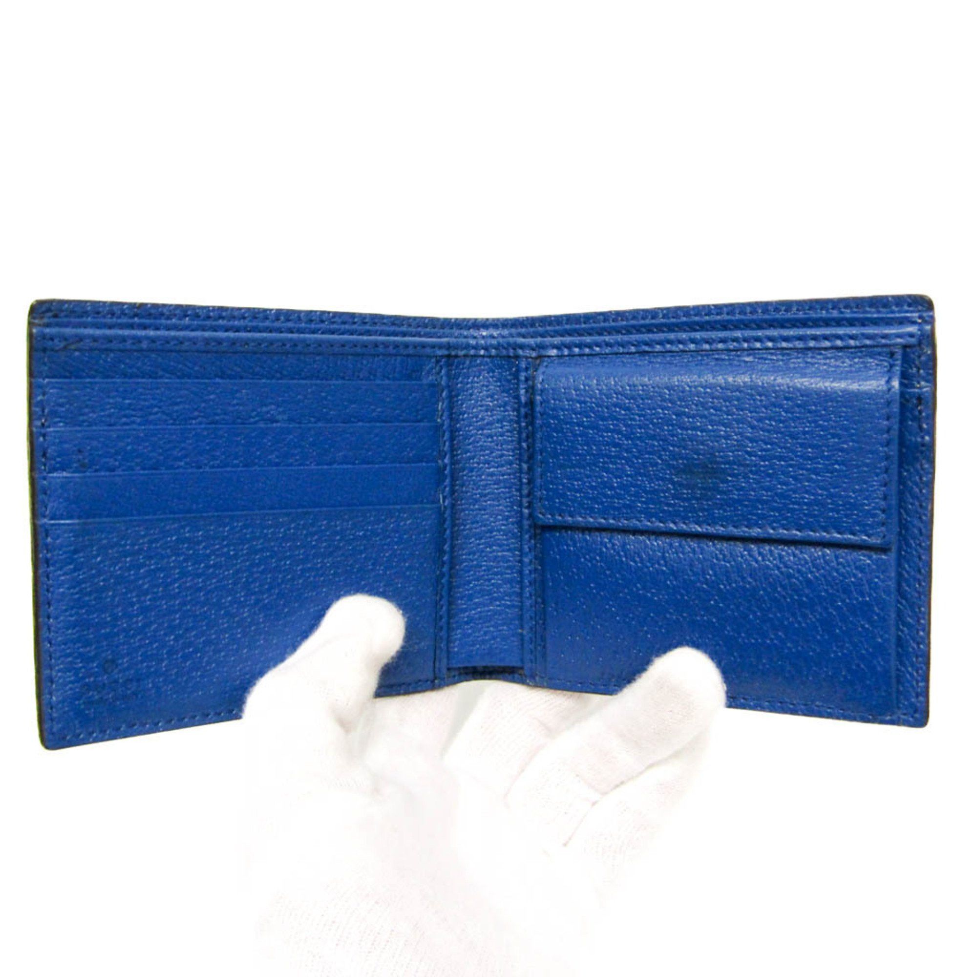 Gucci Gucci New Basket Interlocking G Coin Wallet 701417 Men,Women GG Canvas,Leather Wallet (bi-fold) Beige,Blue Size ONE SIZE - 3 Thumbnail