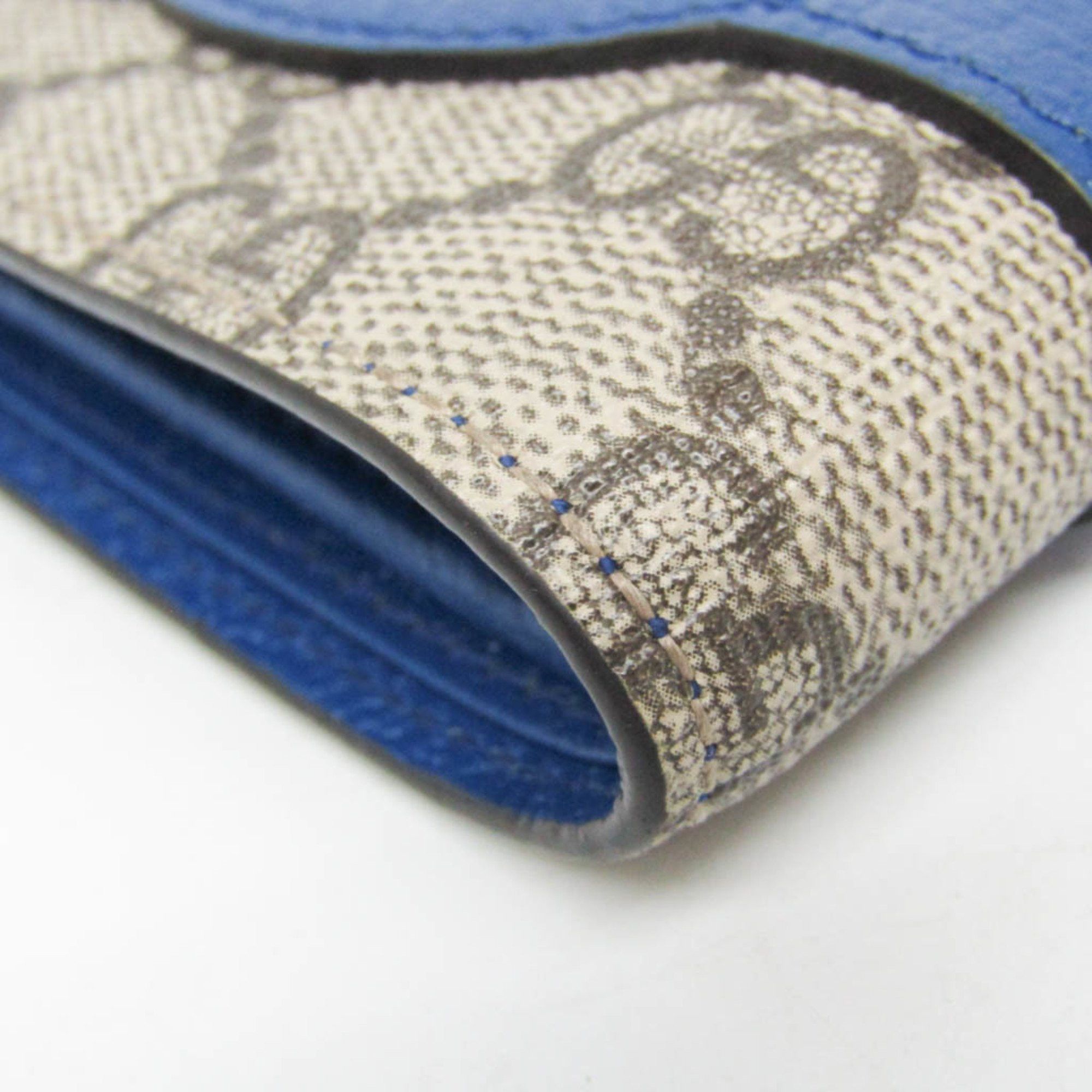 Gucci Gucci New Basket Interlocking G Coin Wallet 701417 Men,Women GG Canvas,Leather Wallet (bi-fold) Beige,Blue Size ONE SIZE - 5 Thumbnail