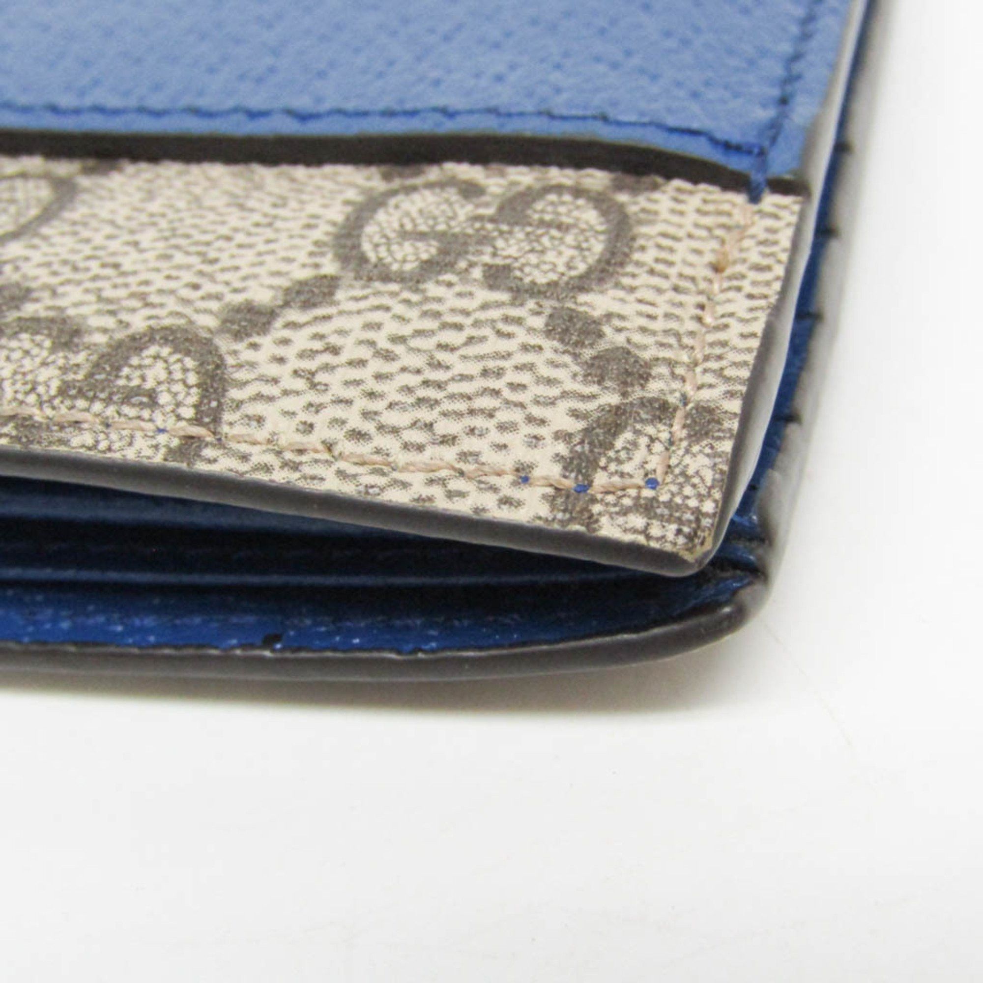 Gucci Gucci New Basket Interlocking G Coin Wallet 701417 Men,Women GG Canvas,Leather Wallet (bi-fold) Beige,Blue Size ONE SIZE - 6 Thumbnail