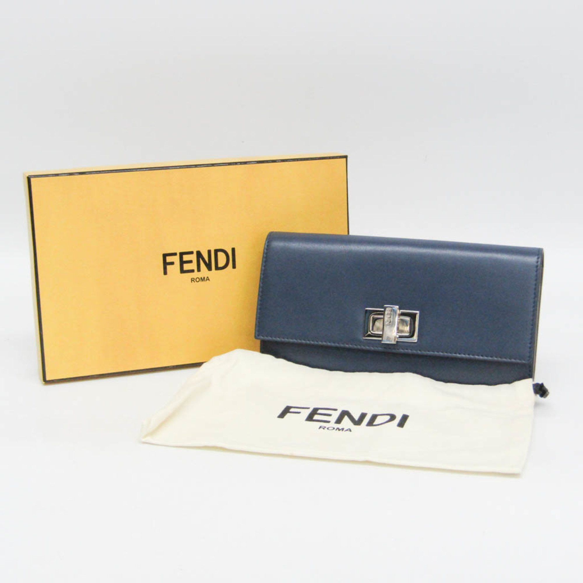 Fendi Fendi Peekaboo 8M0377 Women's Leather Long Wallet (bi-fold) Navy Size ONE SIZE - 2 Thumbnail