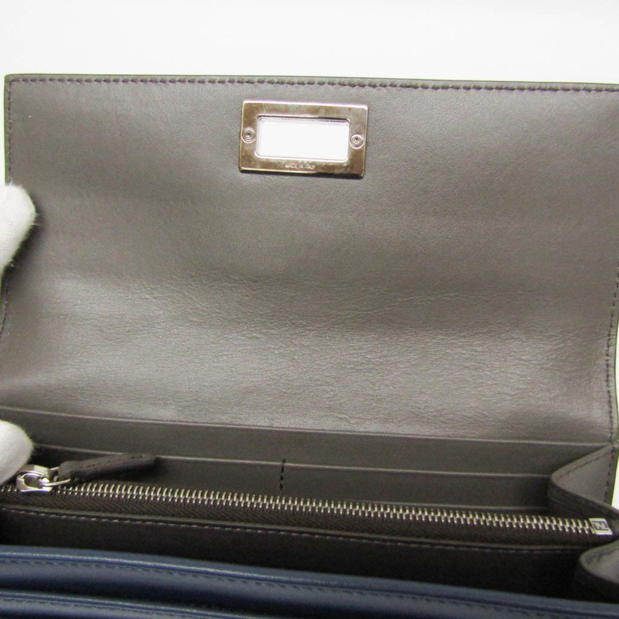 Fendi Fendi Peekaboo 8M0377 Women's Leather Long Wallet (bi-fold) Navy Size ONE SIZE - 10 Thumbnail