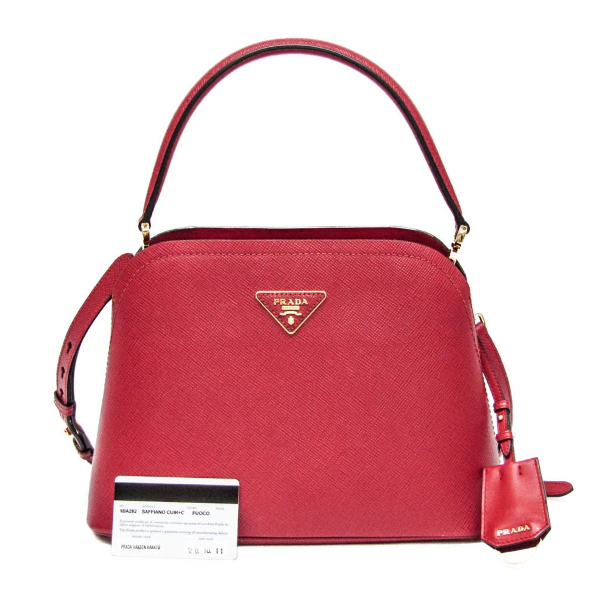 Prada Prada Saffiano Matinee 1BA282 Women's Leather Handbag,Shoulder Bag Red Color Size ONE SIZE - 2 Thumbnail