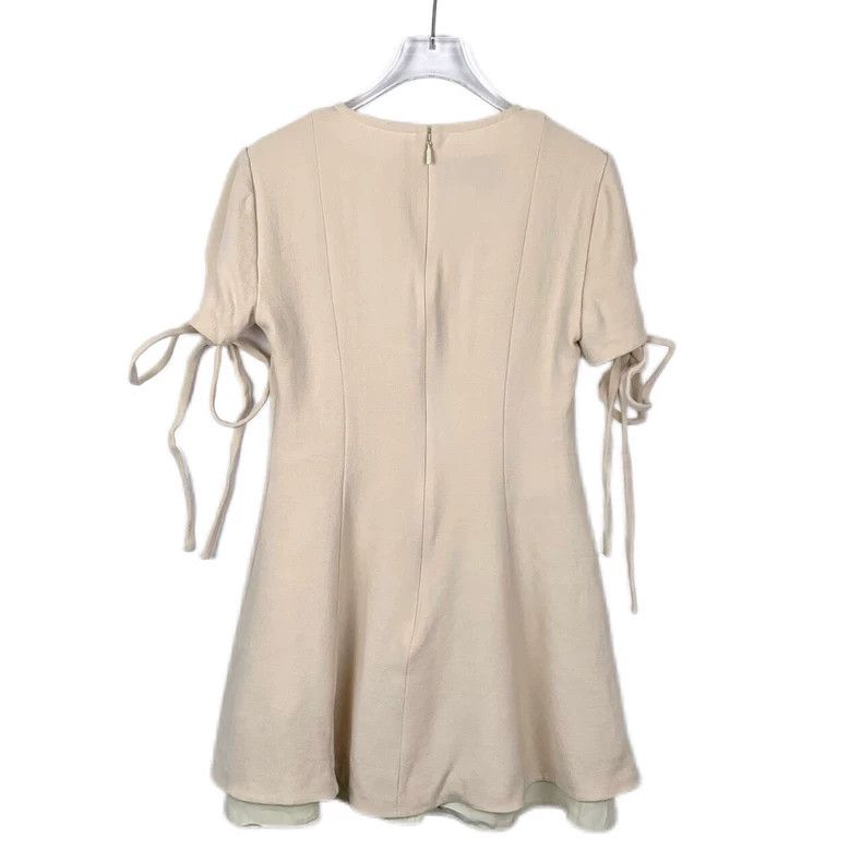 Gucci Beige Bow Tie Short Sleeve Dress Size 22" - 2 Thumbnail