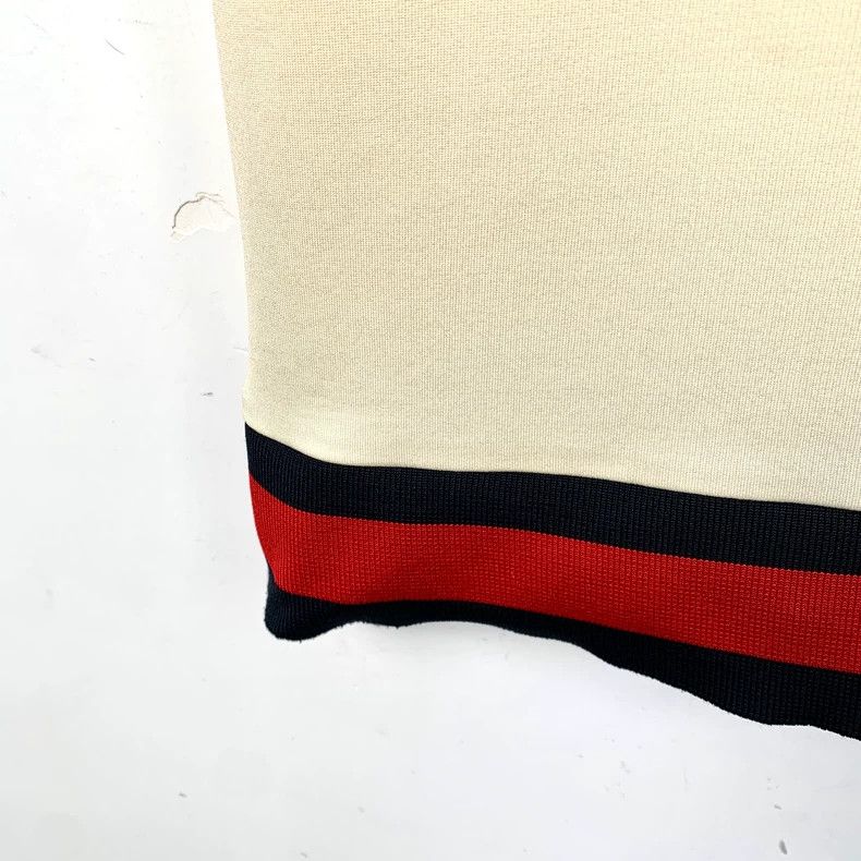 Gucci Gucci Beige Striped V-Neck Dress Size 22" - 4 Thumbnail