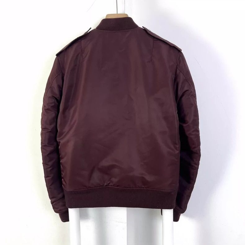 Yves Saint Laurent Saint Laurent Burgundy MA1 Flight Jacket Size US M / EU 48-50 / 2 - 2 Thumbnail