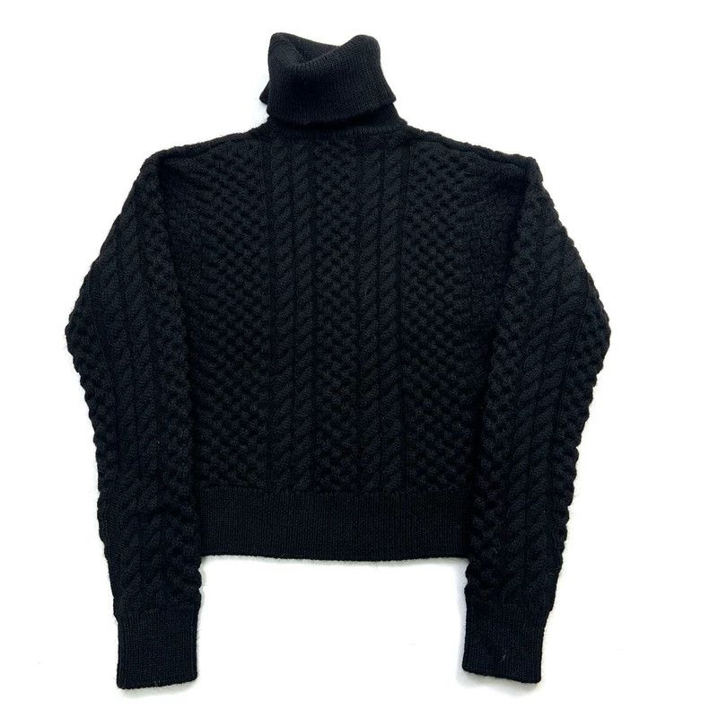 Yves Saint Laurent Black Cable Knit Turtleneck Sweater Size US XS / EU 42 / 0 - 2 Thumbnail