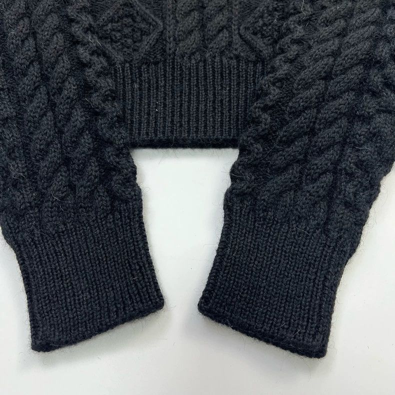 Yves Saint Laurent Black Cable Knit Turtleneck Sweater Size US XS / EU 42 / 0 - 4 Thumbnail