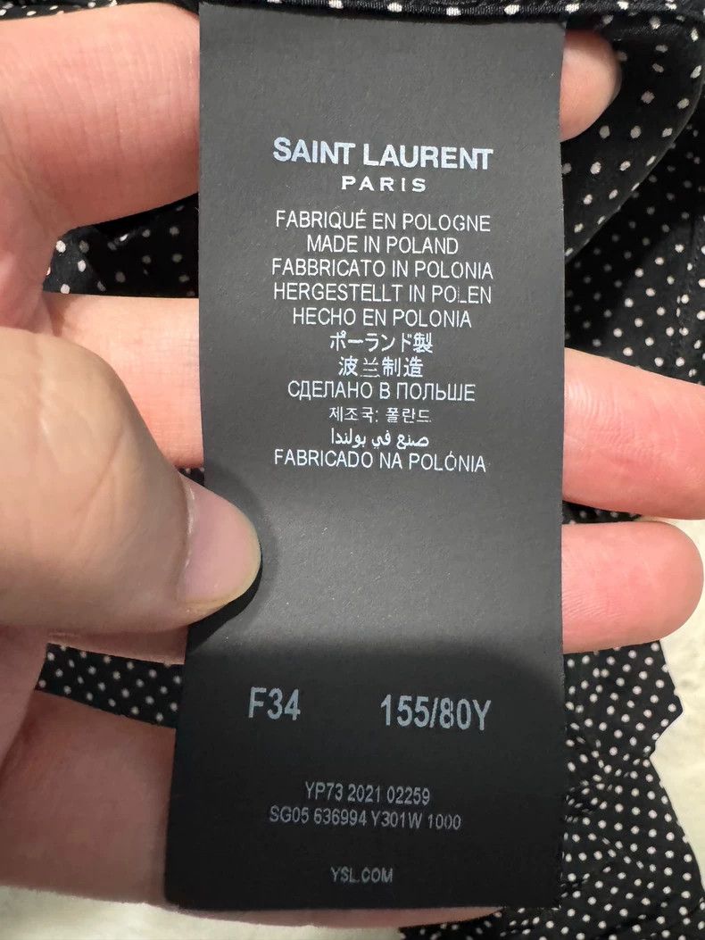 Yves Saint Laurent Saint Laurent Polka Dot Silk Shirt Size US M / EU 48-50 / 2 - 3 Thumbnail