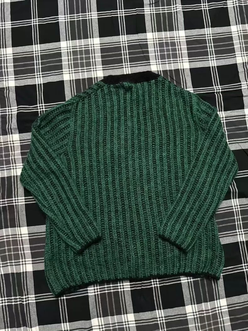 Saint Laurent Paris Saint Laurent FW21 Mohair Cardigan in Green Size US XL / EU 56 / 4 - 4 Thumbnail