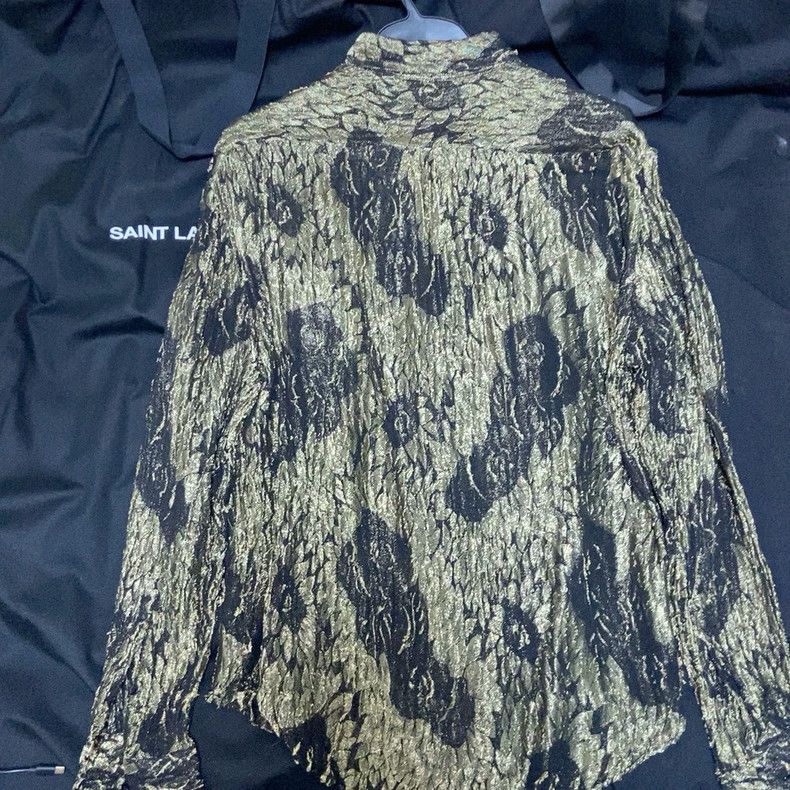 Yves Saint Laurent Black and Gold Patterned Saint Laurent Shirt Size US L / EU 52-54 / 3 - 4 Thumbnail