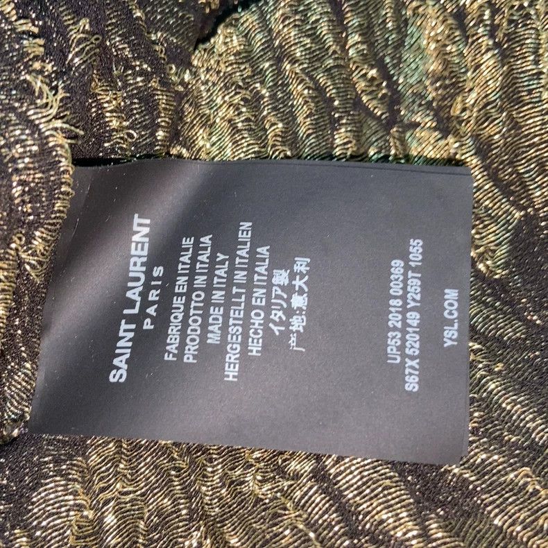 Yves Saint Laurent Black and Gold Patterned Saint Laurent Shirt Size US L / EU 52-54 / 3 - 5 Thumbnail