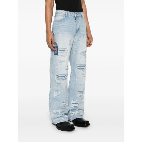 Who Decides War WHO DECIDES WAR Men Denim Pants SIDE PATCH REL SKY BLUE Size US 40 / EU 56 - 5 Thumbnail