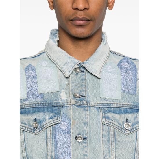 Who Decides War WHO DECIDES WAR Men Denim Jackets PATCHED ARCH D SKY BLUE Size US XXL / EU 58 / 5 - 4 Thumbnail