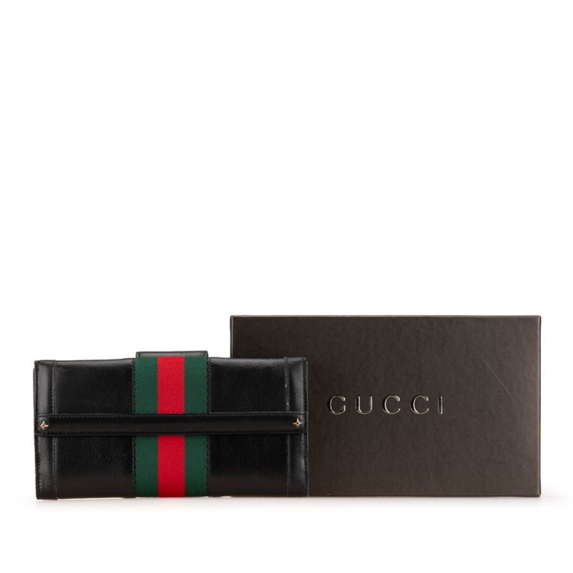 Gucci Gucci Sherry Line Studded Long Wallet 120928 Black Multicolor Leather Men's GUCCI Size ONE SIZE - 9 Thumbnail