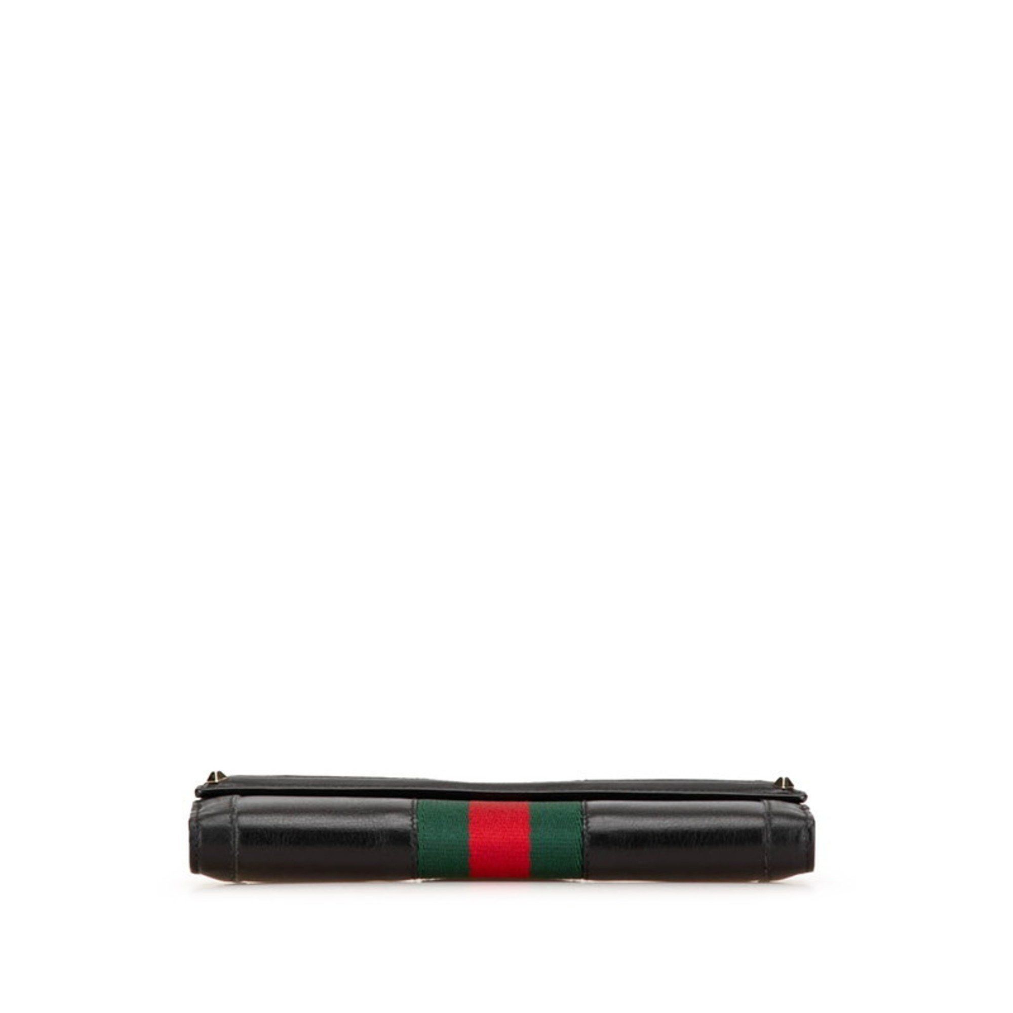 Gucci Gucci Sherry Line Studded Long Wallet 120928 Black Multicolor Leather Men's GUCCI Size ONE SIZE - 3 Thumbnail