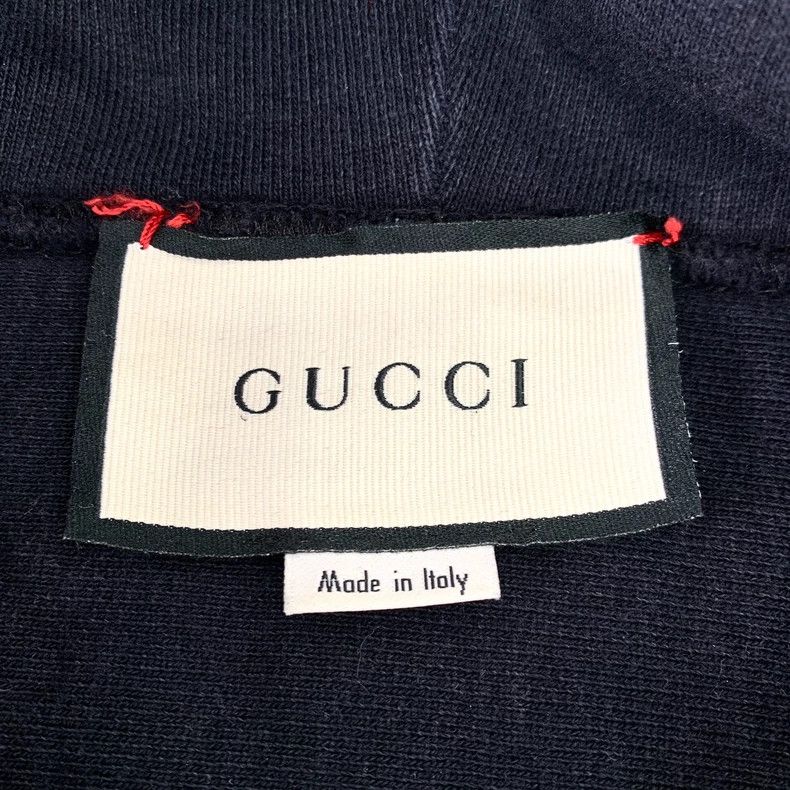 Gucci Black Skull Embroidered Hooded Sweatshirt