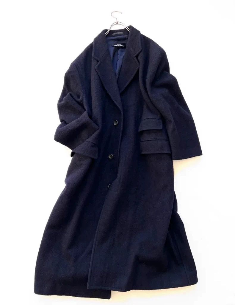 Comme des Garcons 1980s Navy Wool Coat by Comme des Garcons Size US M / EU 48-50 / 2 - 8 Thumbnail
