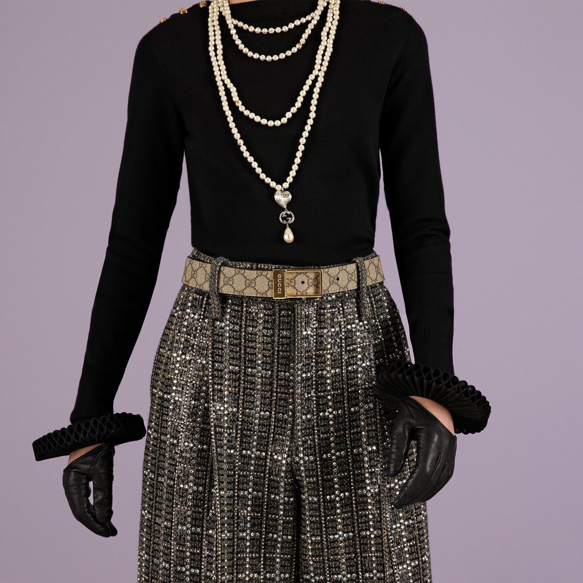 Gucci GG Rectangular Buckle Unisex Belt SIZE 95