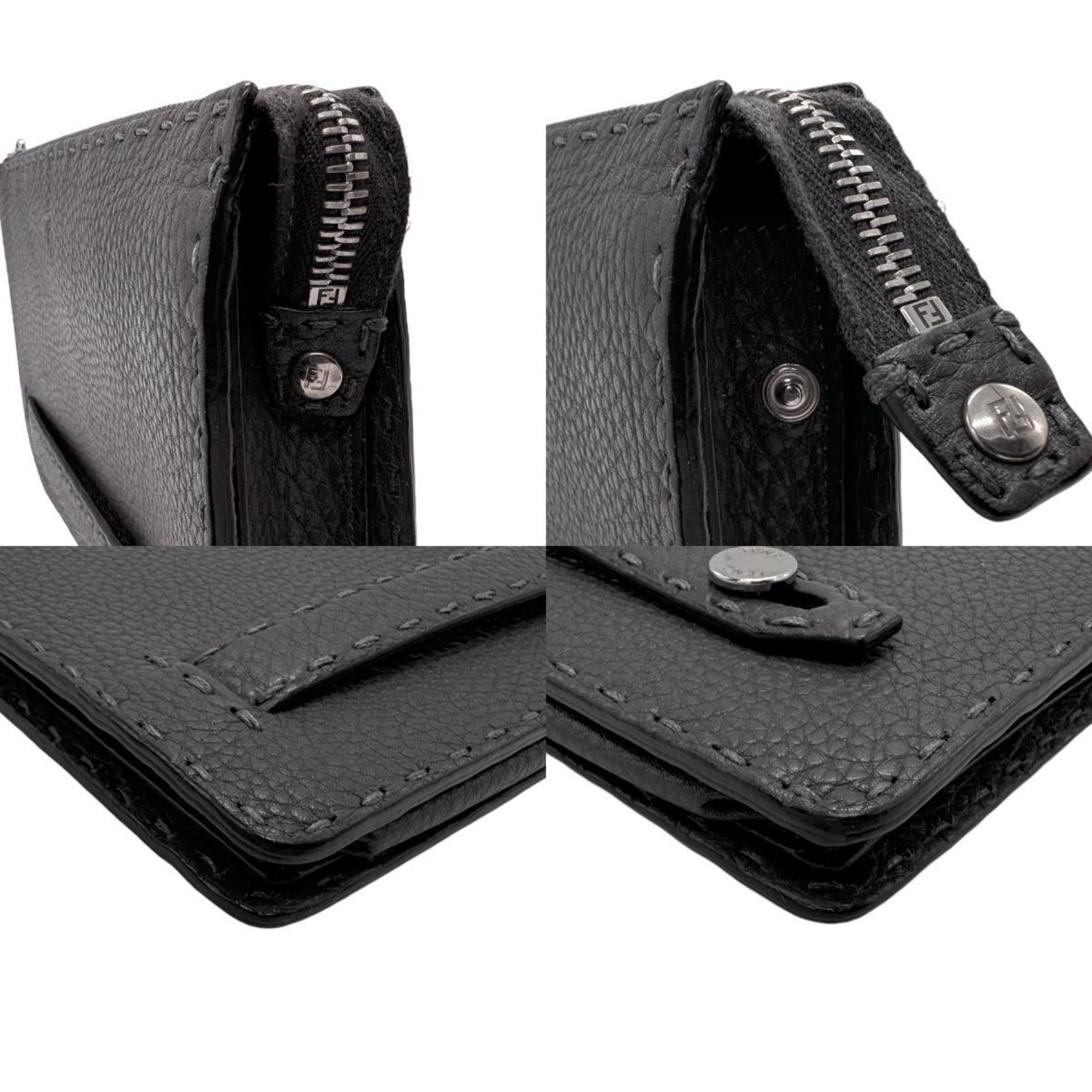 Fendi FENDI Clutch Bag Selleria Leather Dark Grey Silver Men's 7VA850-NDU n0706 Size ONE SIZE - 4 Thumbnail