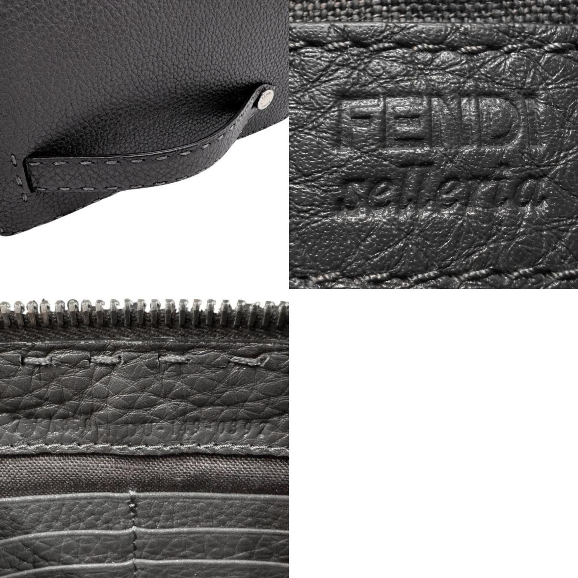 Fendi FENDI Clutch Bag Selleria Leather Dark Grey Silver Men's 7VA850-NDU n0706 Size ONE SIZE - 5 Thumbnail