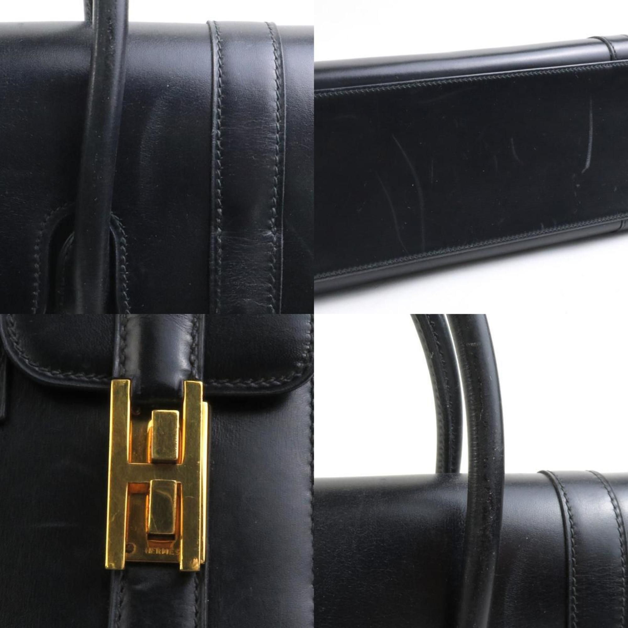 Hermes Hermes Handbag Drag 27 Box Calf Black Gold Women's 90045a Size ONE SIZE - 4 Thumbnail