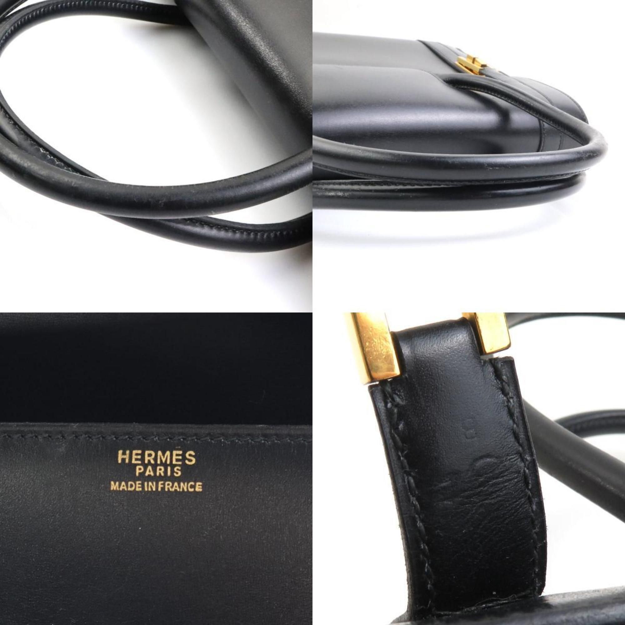 Hermes Hermes Handbag Drag 27 Box Calf Black Gold Women's 90045a Size ONE SIZE - 5 Thumbnail