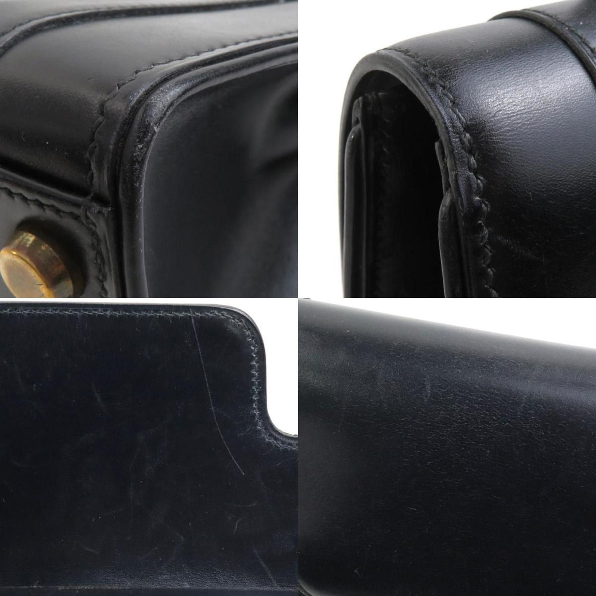 Hermes Hermes Handbag Drag 27 Box Calf Black Gold Women's 90045a Size ONE SIZE - 3 Thumbnail