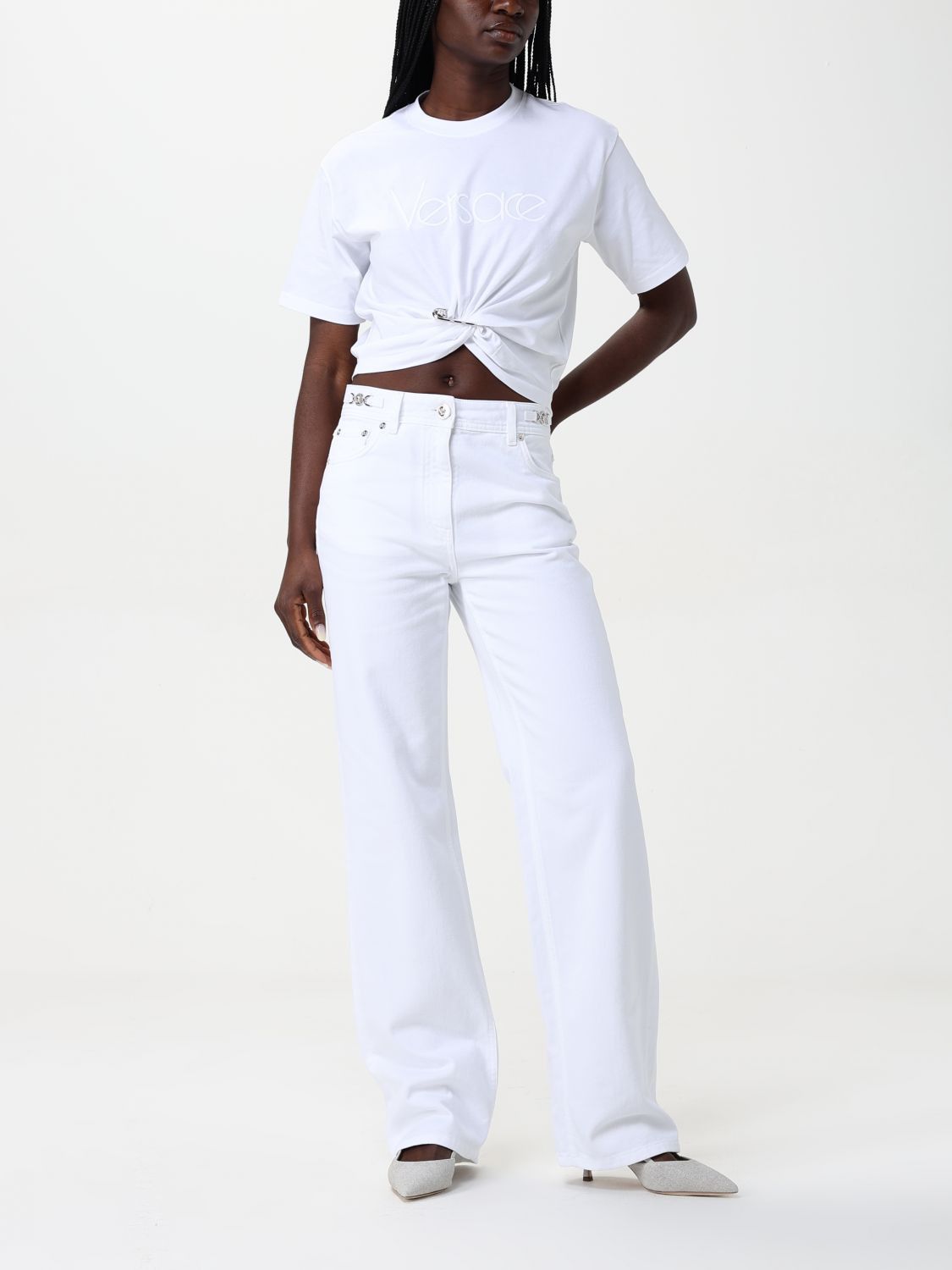 Versace Versace T-Shirt Woman White Size M / US 6-8 / IT 42-44 - 2 Thumbnail