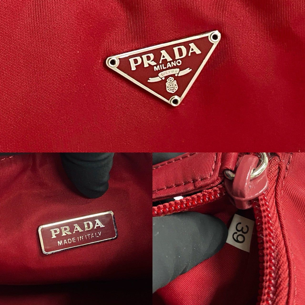 Prada Prada Handbag Red Synthetic Size ONE SIZE - 3 Thumbnail
