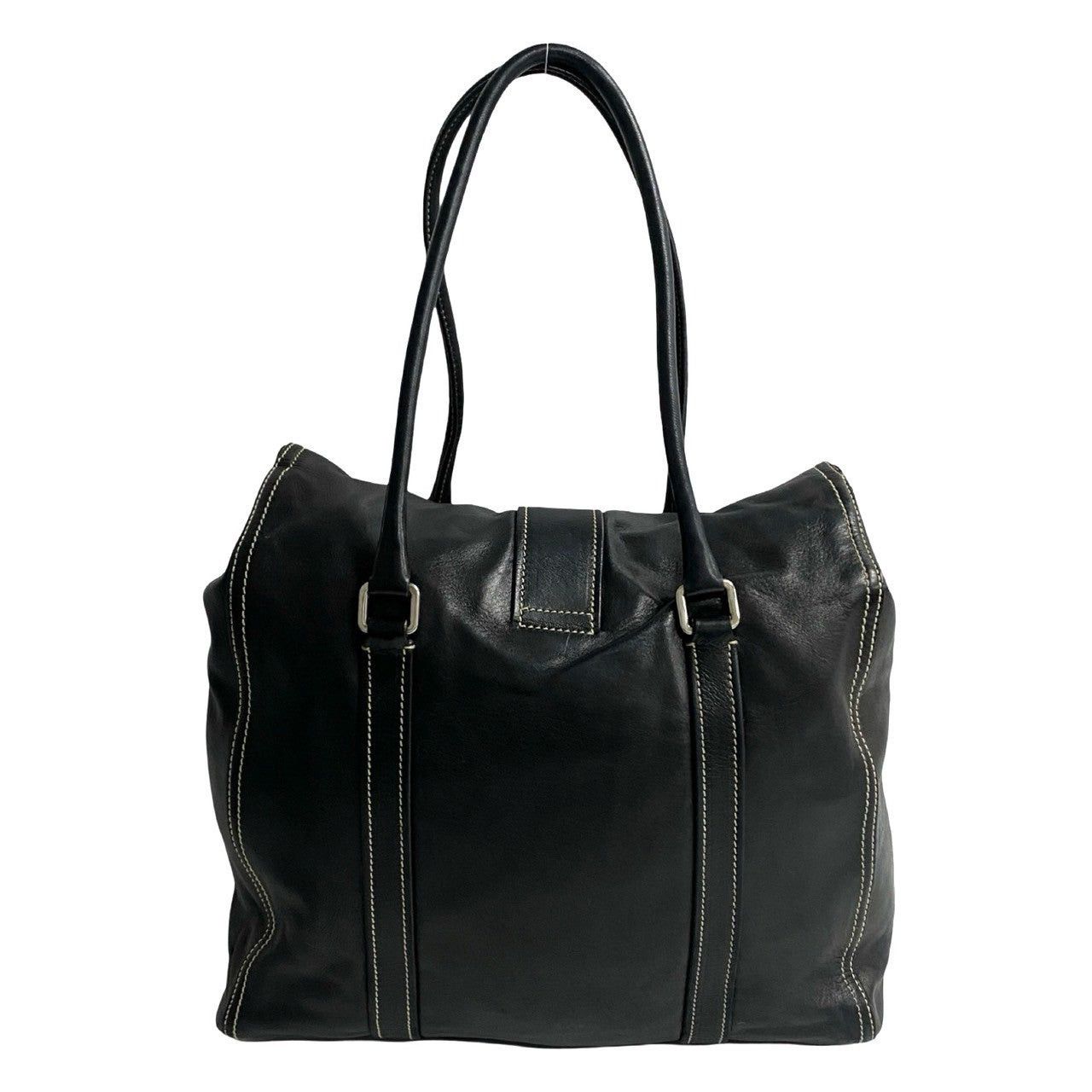 Prada Prada Tote Bag Black Leather Size ONE SIZE - 4 Thumbnail