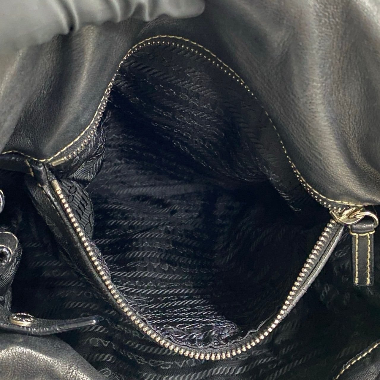 Prada Prada Tote Bag Black Leather Size ONE SIZE - 9 Thumbnail