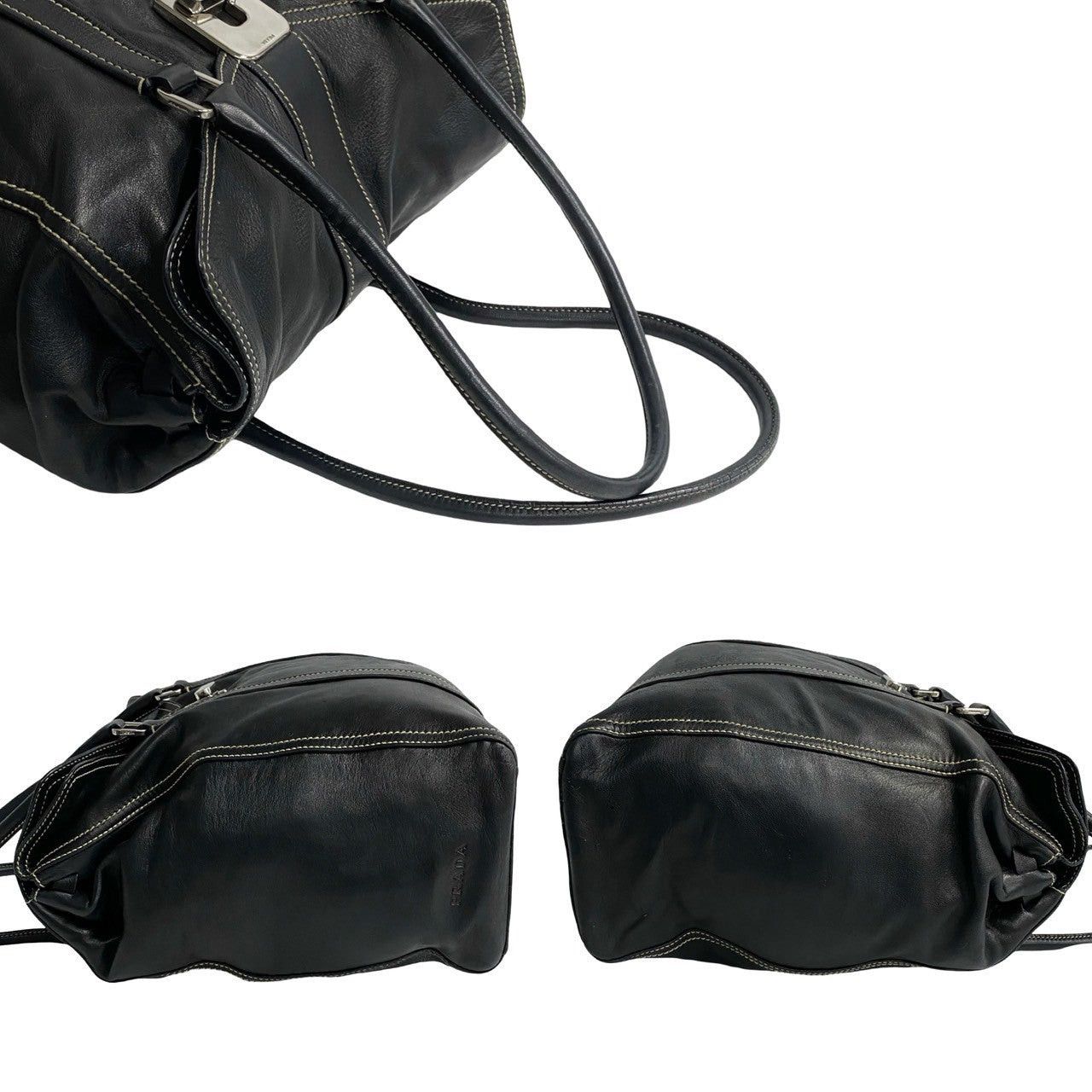 Prada Prada Tote Bag Black Leather Size ONE SIZE - 5 Thumbnail