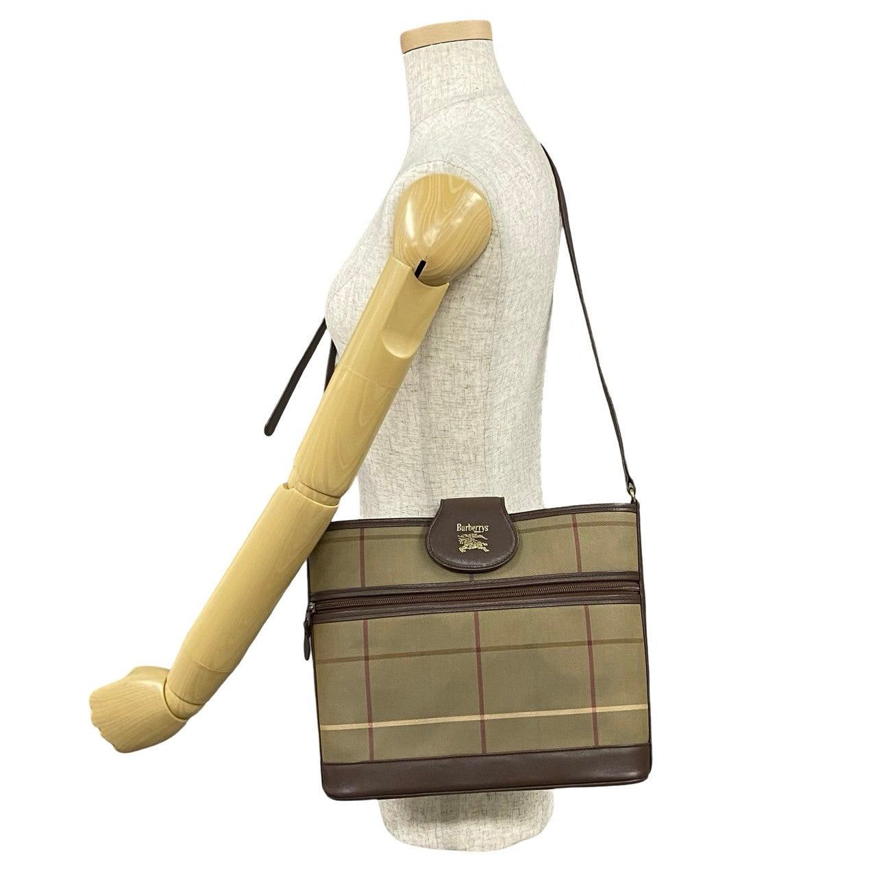 Burberry Burberry Shoulder Bag Brown Cotton Size ONE SIZE - 2 Thumbnail