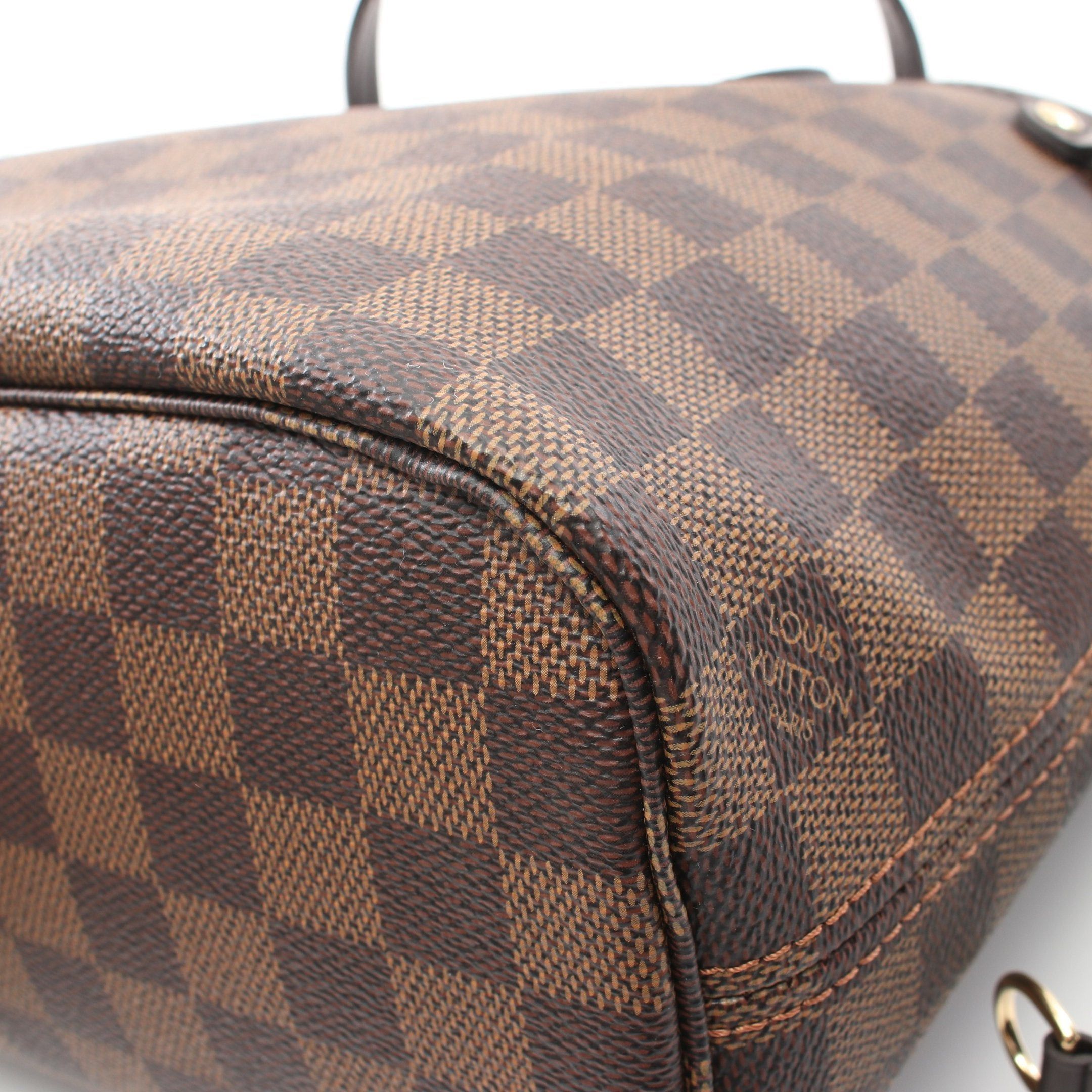 Louis Vuitton Louis Vuitton Neverfull Pm Damier Ebene Handbag Tote Bag Leather Brown Size ONE SIZE - 5 Thumbnail