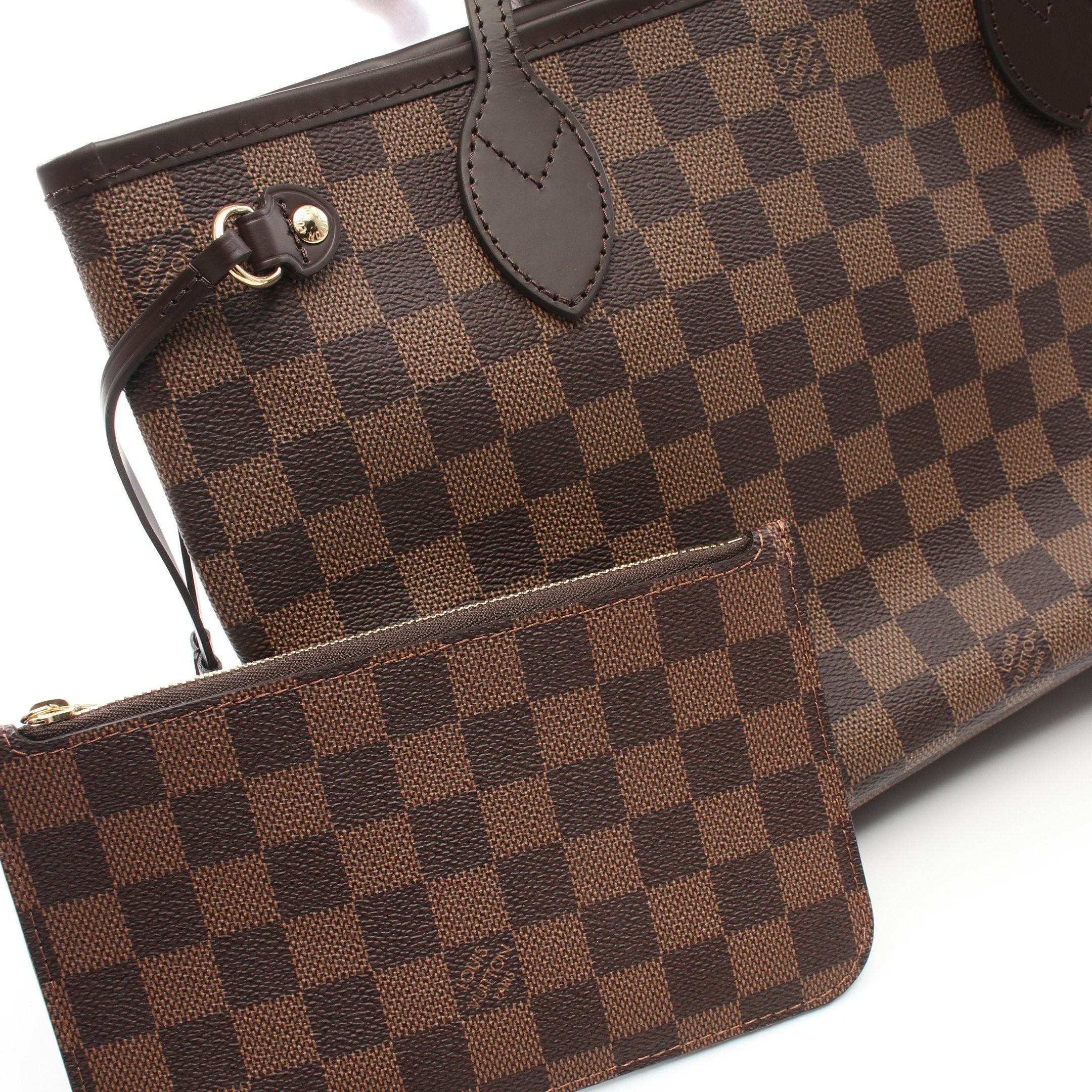 Louis Vuitton Louis Vuitton Neverfull Pm Damier Ebene Handbag Tote Bag Leather Brown Size ONE SIZE - 9 Thumbnail