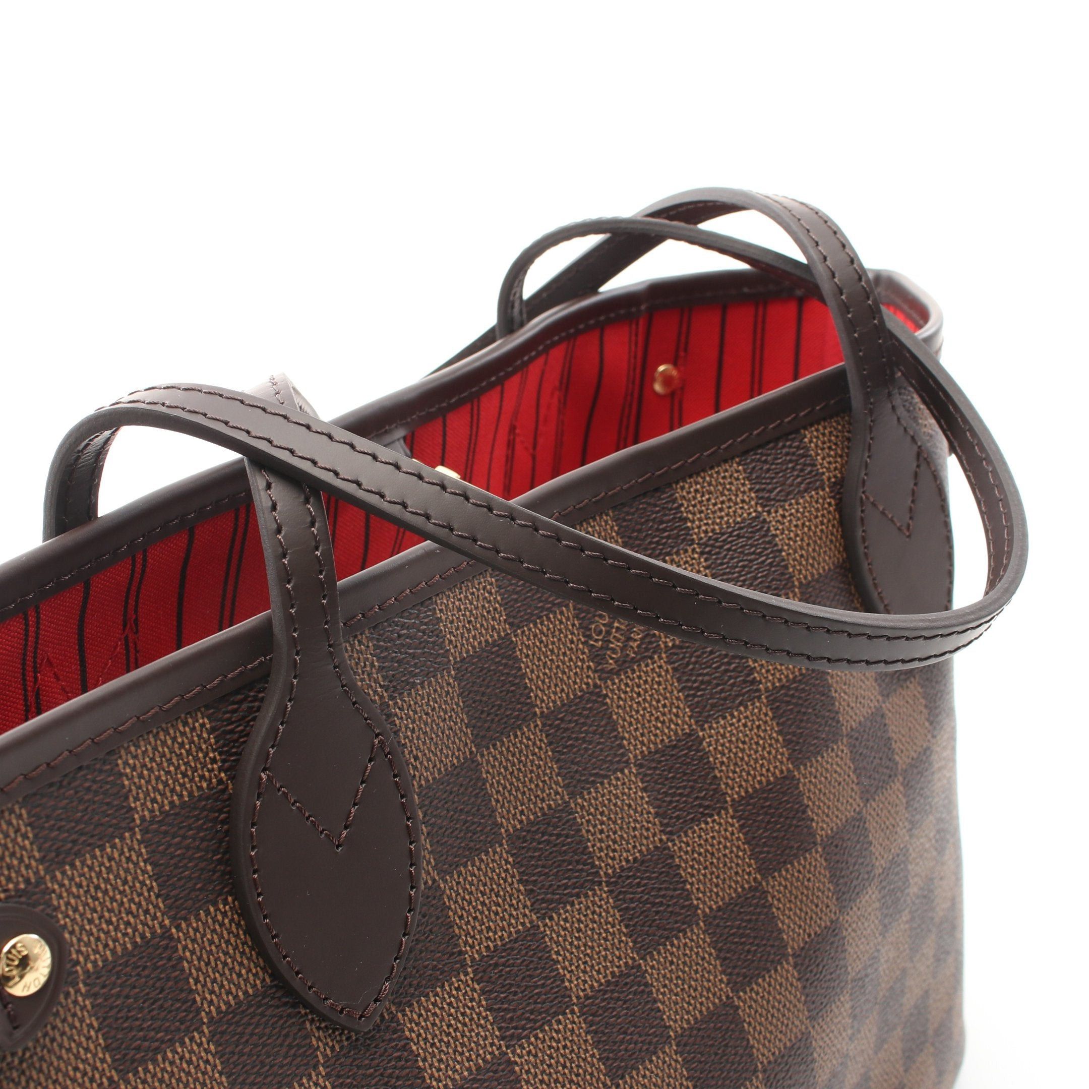 Louis Vuitton Louis Vuitton Neverfull Pm Damier Ebene Handbag Tote Bag Leather Brown Size ONE SIZE - 7 Thumbnail