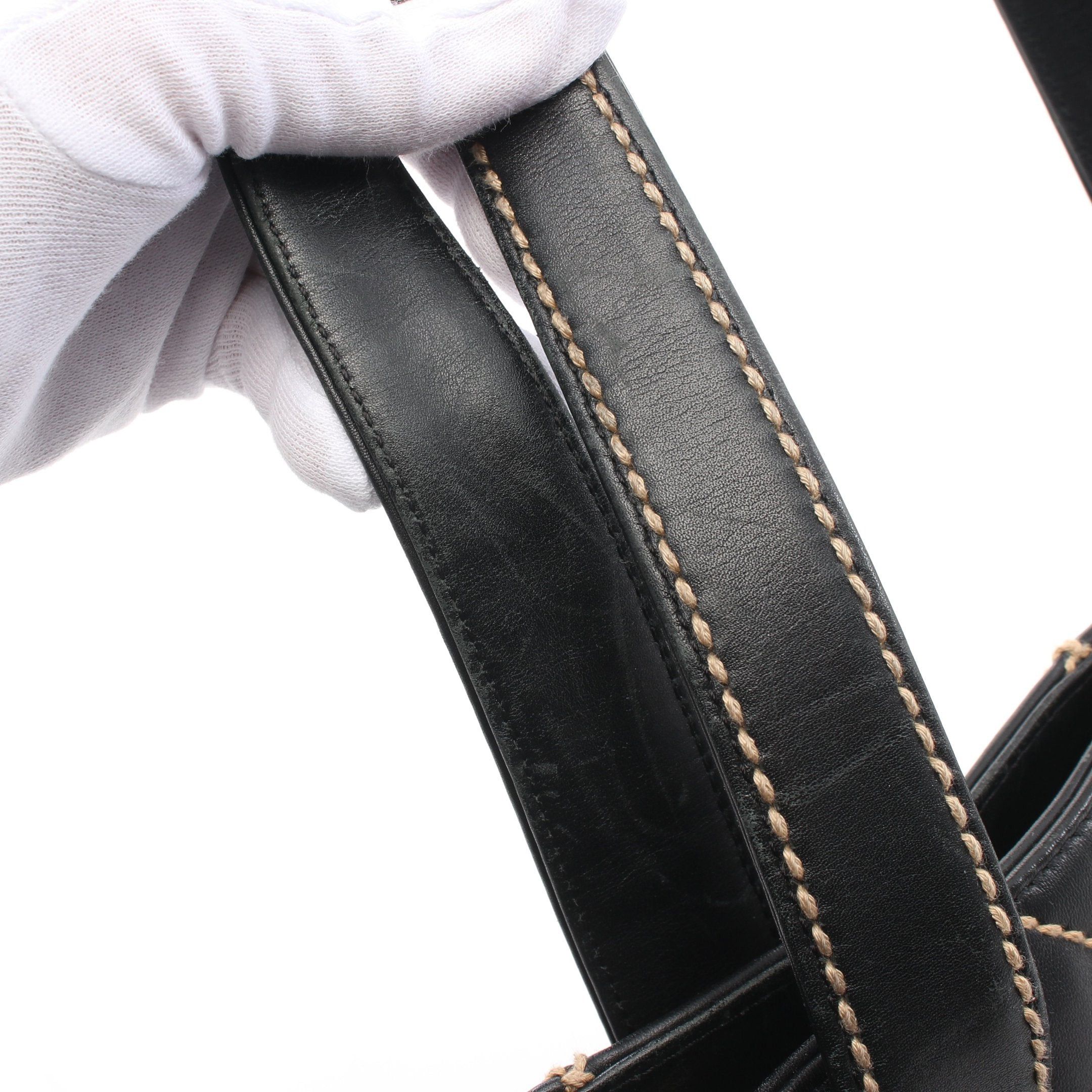 Chanel Chanel Wild Stitch Shoulder Bag Tote Leather Black Gold Hardware Size ONE SIZE - 13 Thumbnail